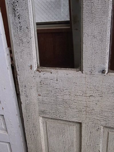 画像3: アンティーク　2分割ガラス窓付木製ドア　ホワイト　シャビー　ビンテージ