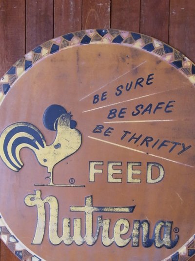 画像3: 1950'S 60'S　スチールバナー　バナー　サイン　にわとり　チキン　ニワトリ　看板　FEED nutrena　ビンテージ　アンティーク