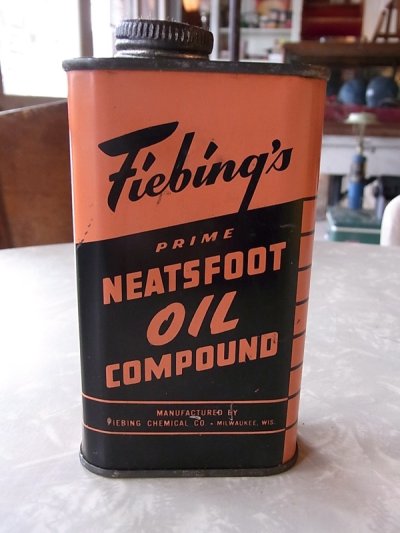 画像1: アンティーク　ティン缶　Fieding's  NEATSFOOT OIL COMPOUND　ビンテージ