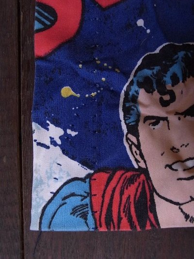 画像4: アンティーク　カーテン　ファブリック　生地　絵柄　スーパーマン　ビンテージ　その1