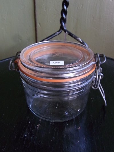 画像1: アンティーク　グラスジャー　保存容器　ビンテージ
