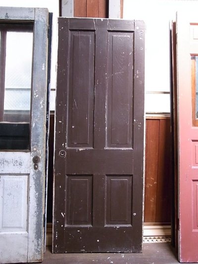 画像2: アンティーク　木製ドア　テラコッタ×水色×ブラウン　ビンテージ