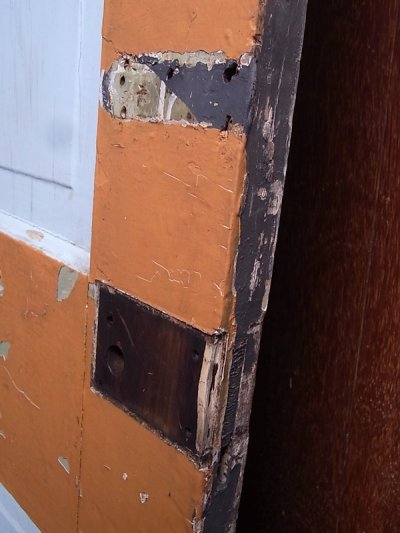 画像3: アンティーク　木製ドア　テラコッタ×水色×ブラウン　ビンテージ