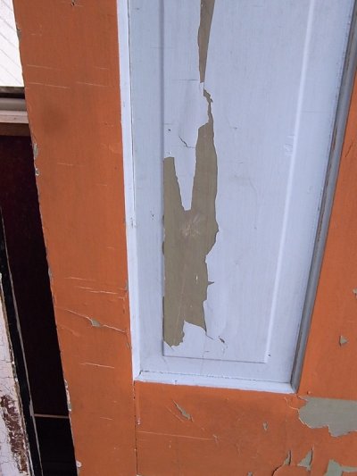 画像4: アンティーク　木製ドア　テラコッタ×水色×ブラウン　ビンテージ