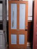 画像1: アンティーク　木製ドア　テラコッタ×水色×ブラウン　ビンテージ (1)