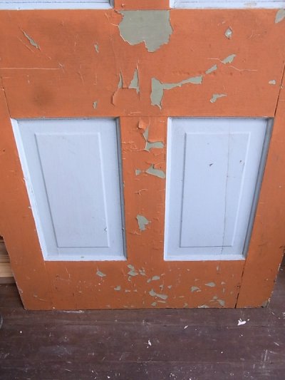 画像5: アンティーク　木製ドア　テラコッタ×水色×ブラウン　ビンテージ