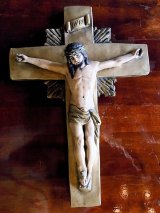 アンティーク　イエスキリスト十字架クロス　壁掛け　重厚　ビンテージ