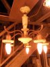 画像1: 商談中　アンティーク　1930年代頃　artdeco　マイアミデコ　シャンデリア　マーブルガラス　シーリングライト　5灯　ビンテージ (1)