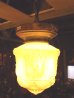 画像1: アンティーク　照明器具　柄付ミルクガラスシェード　 ペンダントランプ　1灯　シーリングライト　ビンテージ (1)