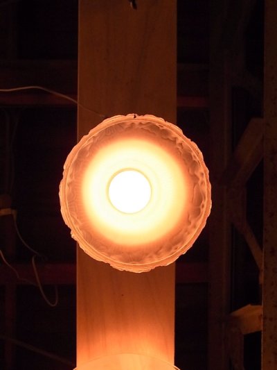 画像3: アンティーク　ビクトリアン　柄付きフロストガラスシェード　 ペンダントランプ　1灯　シーリングライト   ビンテージ