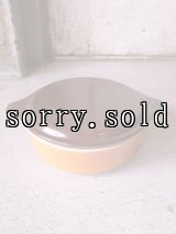 アンティーク　old PYREX　パイレックス　キャセロール　キャメル＆ブラウン　蓋付き　ビンテージ