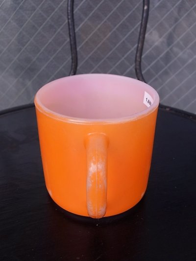 画像3: アンティーク　フェデラル　ミルクガラス　マグカップ　スタッキングマグ　オレンジ　ビンテージ