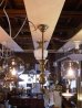 画像1: アンティーク　19世紀後半　ガス灯　改　スモーククリアガラスシェード　シーリングライト　2灯　1890-1900's　ビンテージ (1)