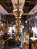 画像2: アンティーク　19世紀後半　ガス灯　改　スモーククリアガラスシェード　シーリングライト　2灯　1890-1900's　ビンテージ (2)