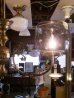 画像3: アンティーク　19世紀後半　ガス灯　改　スモーククリアガラスシェード　シーリングライト　2灯　1890-1900's　ビンテージ (3)