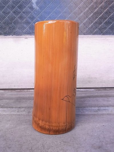 画像4: アンティーク　folkart　フラワーベース　花瓶　バンブー　植物紋様　ビンテージ