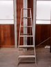 画像4: アンティーク　WATLING　ウッドステップラダー　ペンキ　ステンシル　はしご　木製脚立　超大型　6段　ビンテージ (4)