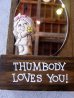 画像4: アンティーク　鏡　ミラー　木製土台　メッセージ　ドール　THUMBODY LOVES YOU!　ビンテージ (4)