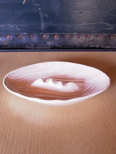画像1: アンティーク　50'S　60'S　灰皿　小物入れ　陶器　アイボリー　ビンテージ