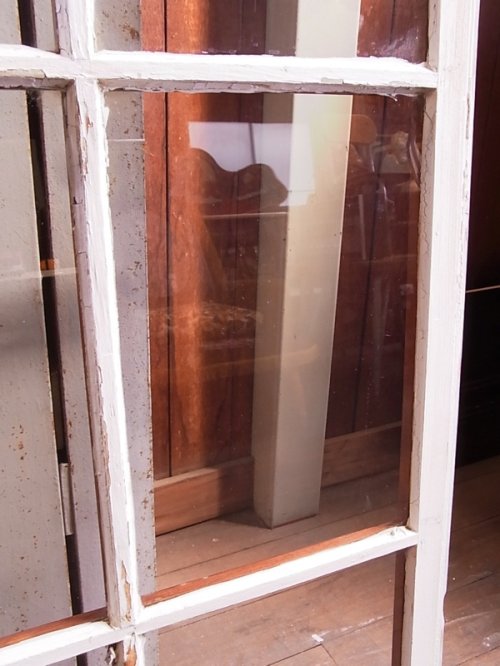 other photographs.1: アンティーク　木枠ガラス窓　8分割　木製　ホワイト×ウッド　ビンテージ