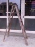 画像1: アンティーク　ウッドステップラダー　ペンキ　はしご　木製脚立　大型　5段　ビンテージ (1)