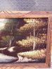 画像3: アンティーク　絵画　ベルベットアート　額縁付　ウッドフレーム　渓流　森林　ビンテージ (3)