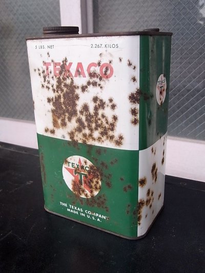 画像1: アンティーク　ティン缶　TEXACO　テキサコ　オイル缶　ビンテージ