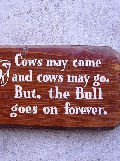 画像5: bull　カウ　cow　牛　cows may come go and cows may go.　ウッド　デッドストック　ウォールオーナメント　アンティーク　ビンテージ