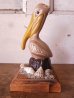 画像1: 鳥　バード　貝殻　PANAMA CITY BEACH　陶器　ウッド　folkart　フォークアート　アンティーク　ビンテージ (1)