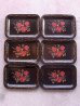 画像1: カルトン　carton　キャッシュトレー　ティントレイ　カーリー　OLD ピンスト　花柄　ブラック　アンティーク　ビンテージ (1)