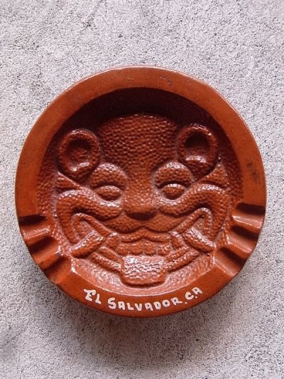 画像2: コスタリカ　灰皿　アッシュトレイ　アニマル　EL SALVADOR CA　陶器　アンティーク　ビンテージ