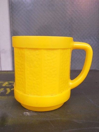 画像1: フェデラル　マグカップ　ミルクガラス　イエロー　レモン色　アンティーク　ビンテージ