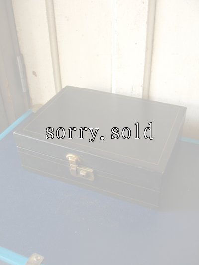 画像1: 1950'S　ジュエリーケース　ジュエリーボックス　宝石箱　小物入れ　ミラー付き　ブラック　アンティーク　ビンテージ