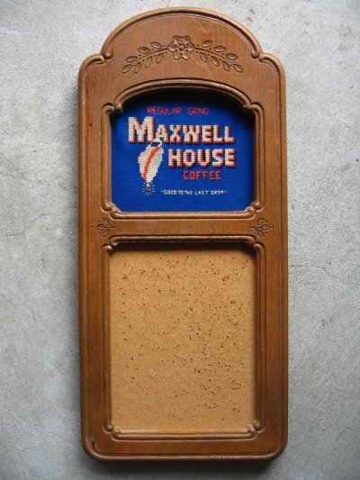 画像1: MAXWELL HOUSE COFFEE　マックスウェルコーヒーハウス　アドバタイジング　コルクボード　メッセージボード　壁掛け　ウォールオーナメント　アンティーク　ビンテージ