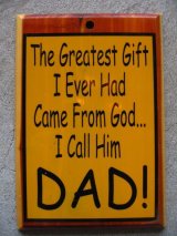The Greatest Gift ...DAD!　メッセージ　ウッド　壁掛け　ウォールオーナメント　アンティーク　ビンテージ