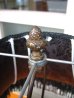 画像2: ビクトリアン　ヴィクトリアン　シェードランプ　テーブルランプ　柄付フリンジ付ファブリックシェード　1灯　アイアン　メッキ　アンティーク　ビンテージ (2)