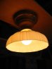 画像1: 1930’S　30年代　シーリングライト　1灯　リブ　ミルクガラスシェード　フラッシュマウント　真鍮　アンティーク　ビンテージ (1)