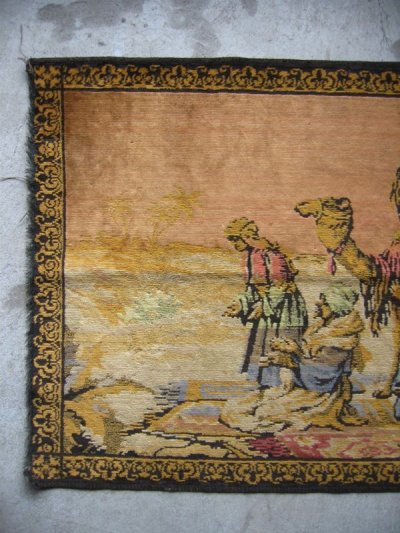 画像4: ラグ　アートラグ　カーペット　商人　ラクダ　アラビアン　エジプト　ウォールオーナメント　壁掛け　アンティーク　ビンテージ