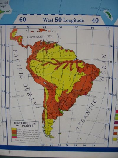画像4: 地図　スクールマップ　ロールダウン式マップ　SOUTH AMERICA　南米地図　PICTORIAL RELIEF　壁掛け　店舗什器　アンティーク　ビンテージ