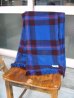 画像1: 1950'S　フリンジブランケット　膝掛け　ブルー　チェック柄　AMANA WOOLEN MILLS　アンティーク　ビンテージ (1)