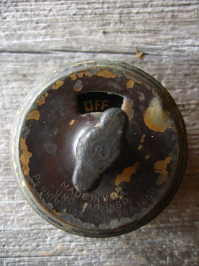 画像3: 1910'S 20'S　アメリカ製　サーフェイススイッチ　ターンスイッチ　真鍮　ポーセリン　アンティーク　ビンテージ