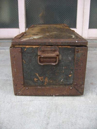 画像2: ウッドボックス　ショップ什器　ブランケットチェスト　1920’S 30'S　へヴィーデューティ　ツールボックス　木箱　ウッド×アイアン　取手付き　シャビー　アンティーク　ビンテージ