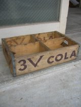 ボトルクレート　3V COLA　ボトルケース　ウッドボックス　木箱　アドバタイジング　アンティーク　ビンテージ　その2