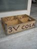 画像1: ボトルクレート　3V COLA　ボトルケース　ウッドボックス　木箱　アドバタイジング　アンティーク　ビンテージ　その2 (1)