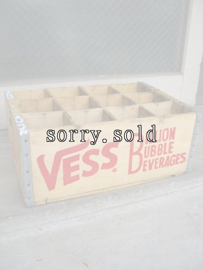 画像2: ボトルクレート　ベス　VESS　ボトルケース　ウッドボックス　木箱　アドバタイジング　アンティーク　ビンテージ