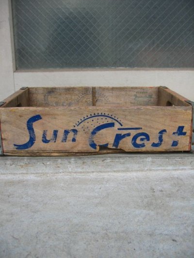 画像3: ボトルクレート　サンクレスト　Sun Crest　ボトルケース　ウッドボックス　木箱　アドバタイジング　アンティーク　ビンテージ　その2