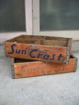 ボトルクレート　サンクレスト　Sun Crest　ボトルケース　ウッドボックス　木箱　アドバタイジング　アンティーク　ビンテージ　その1