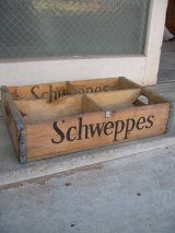 ボトルクレート　1940’S　50‘S　シュウェップス　Schweppes　ボトルケース　ウッドボックス　木箱　アドバタイジング　アンティーク　ビンテージ