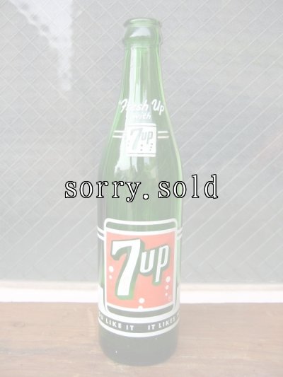 画像2: 1960'S　SODA BOTTLE　ソーダボトル　ポップボトル　ガラス瓶　セブンアップ　7up　アドバタイジング　アンティーク　ビンテージ