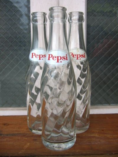 画像1: 1960'S　SODA BOTTLE　ソーダボトル　ポップボトル　ガラス瓶　ペプシコーラ　PEPSI COLA　小　アドバタイジング　アンティーク　ビンテージ